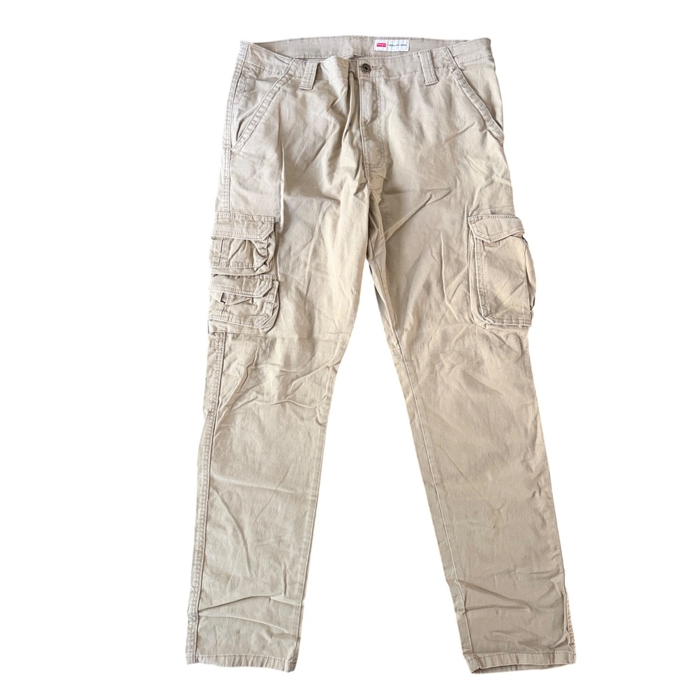 Wrangler Men's 36x32 Tan Regular Taper Cargo Straight Leg Pants | SKU 1202